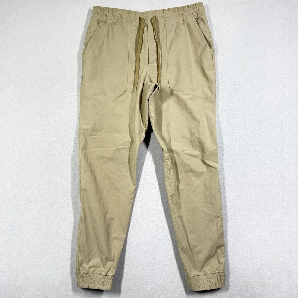 Lululemon ABC Jogger Canvas Pants Mens Large Beige Athleisure Athletic Pull On